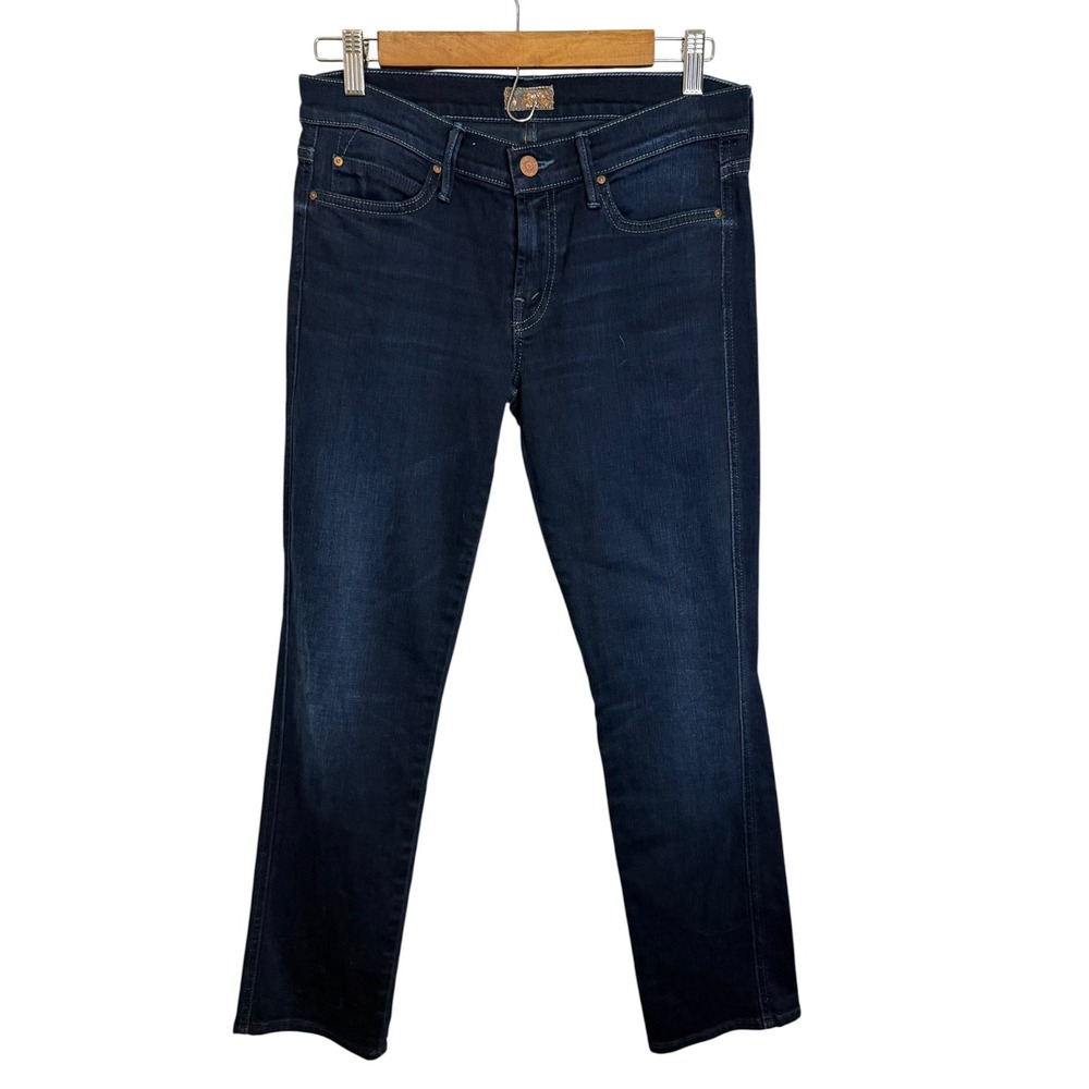 Mother Jeans Women's 27 The Rascal Cuff Meet Me at Midnight Dark Wash - Picture 2 of 6